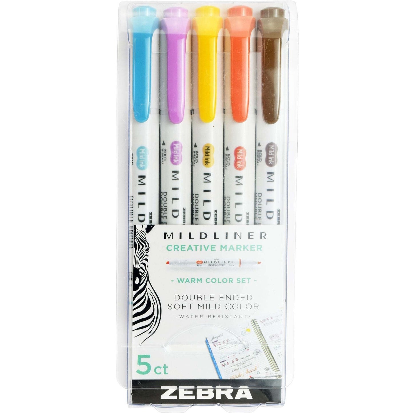 Zebra Mildliner Highlighter 5pk Deep & Warm