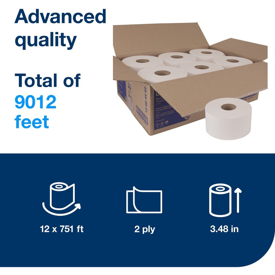 TORK Mini Jumbo Toilet Paper Roll White T2 - 12024402