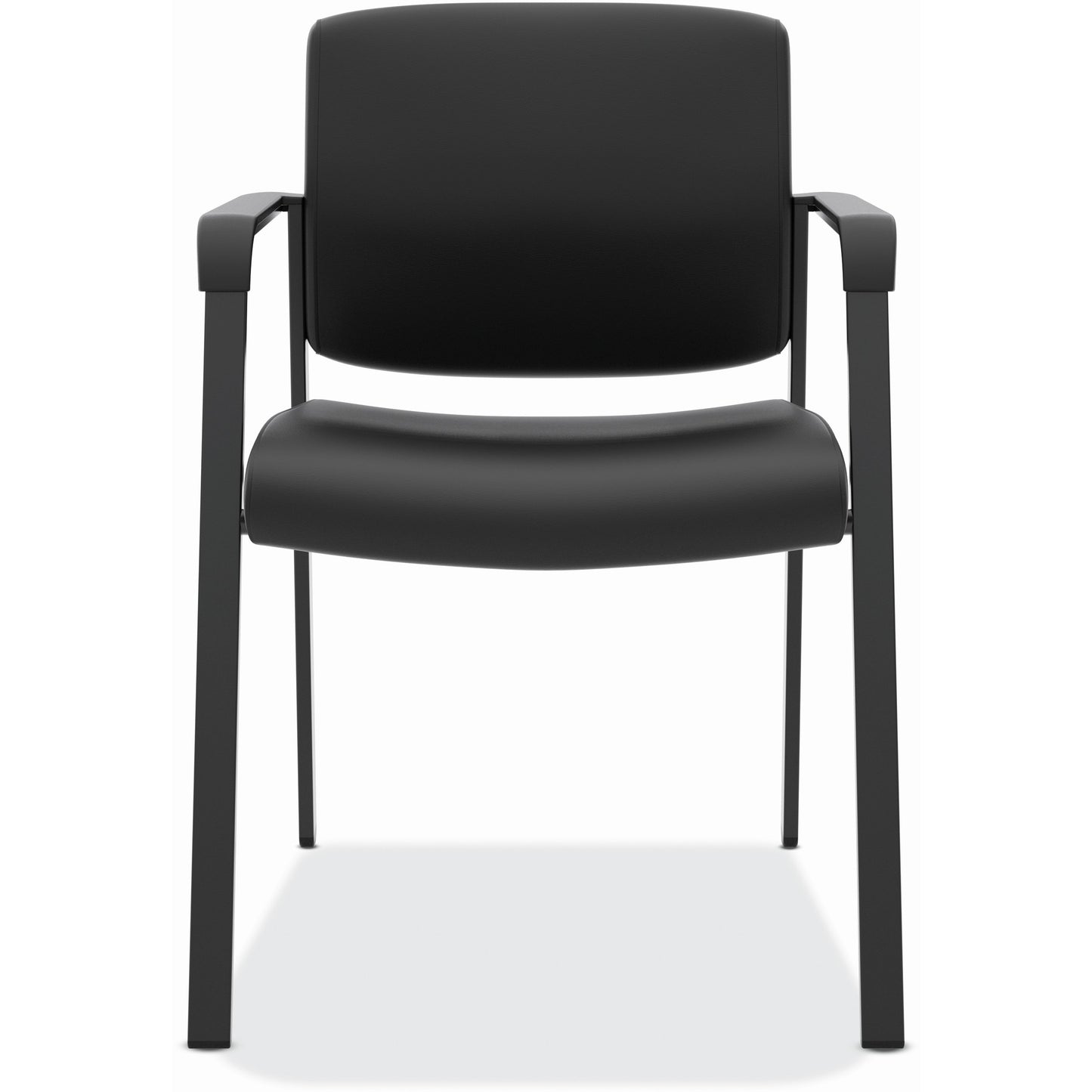 HON Validate Stacking Guest Chair | Black SofThread Leather