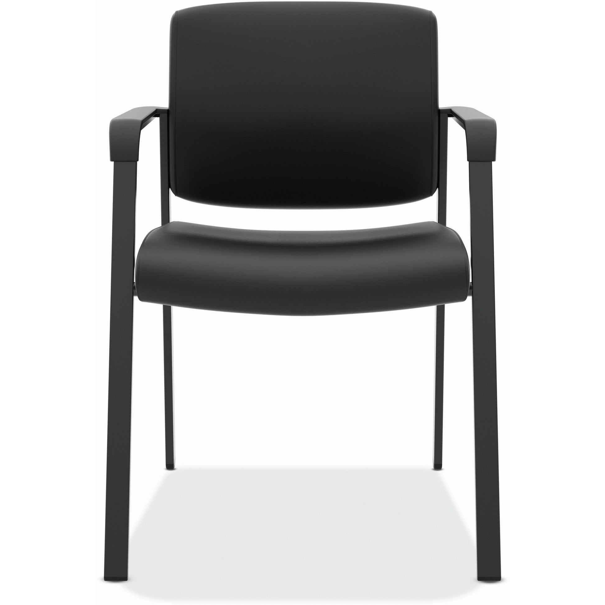 HON Validate Stacking Guest Chair | Black SofThread Leather