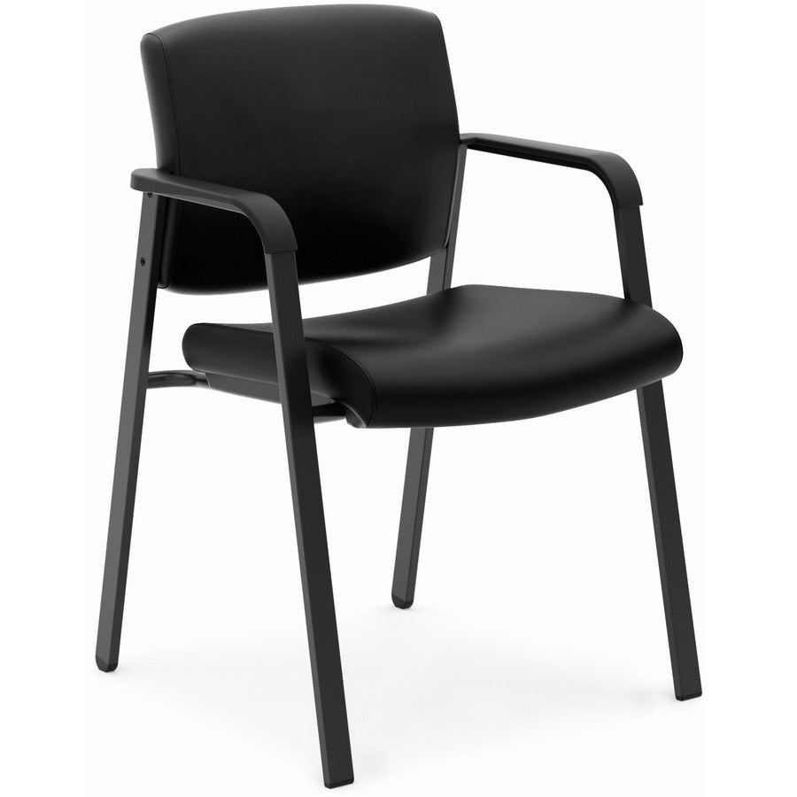 HON Validate Stacking Guest Chair | Black SofThread Leather - BSXVL605SB11