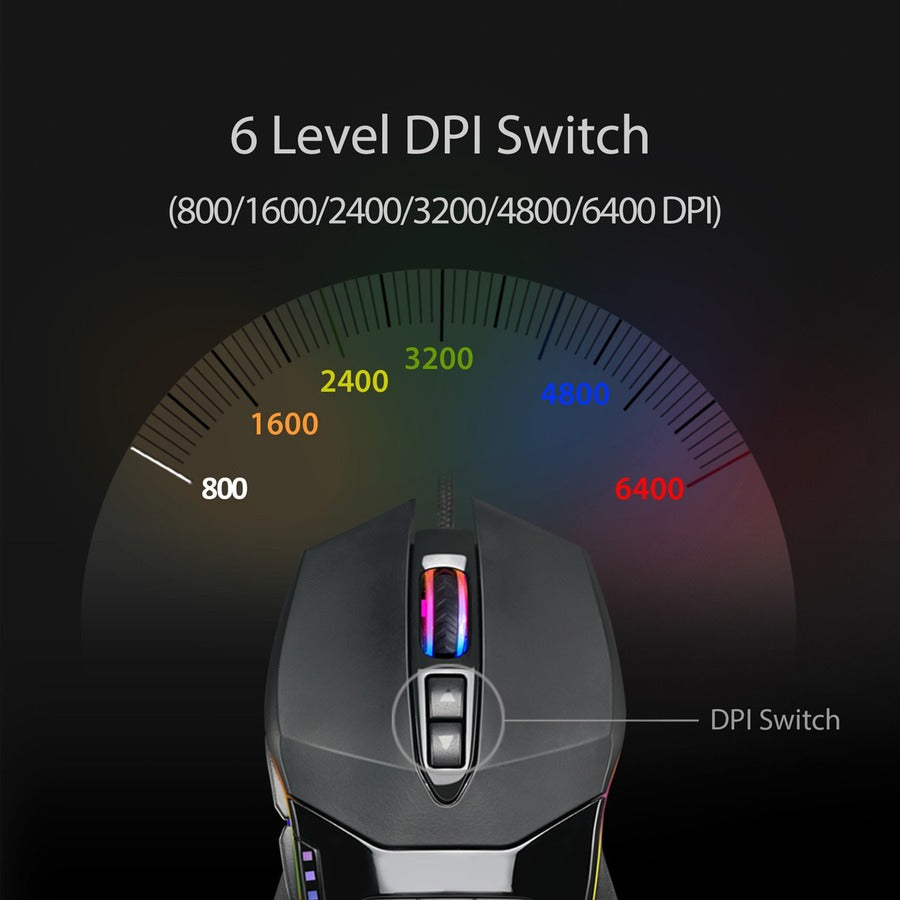 iMouse X5 - 6400 DPI, RGB illuminated Gaming Mouse - IMOUSE X5