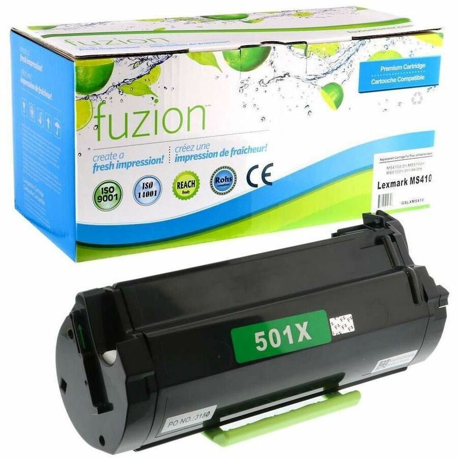 fuzion Remanufactured Toner Extra High Yield for Lexmark 50F1X00 - Black