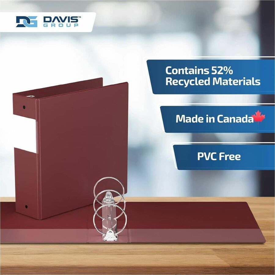 Davis Group Premium Economy, Round Ring, Binder, (Burgundy, 3") - 2314-08