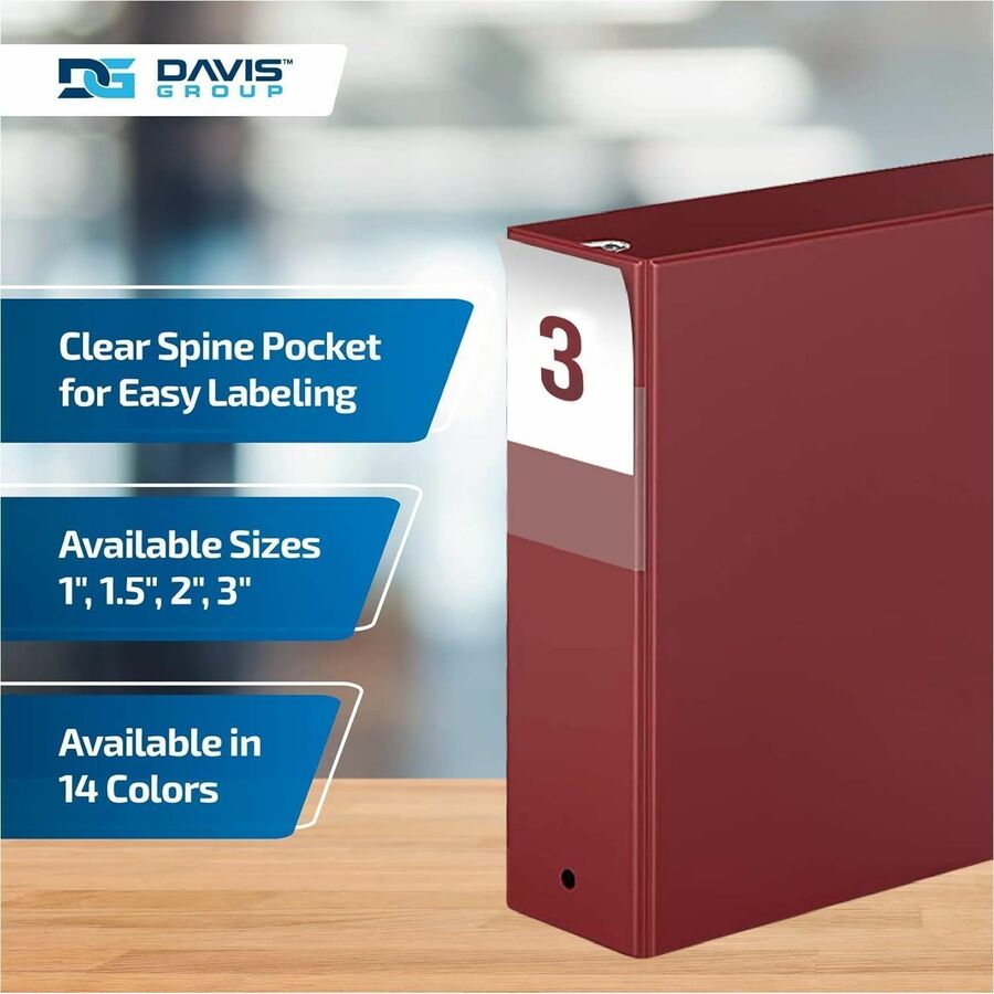 Davis Group Premium Economy, Round Ring, Binder, (Burgundy, 3") - 2314-08