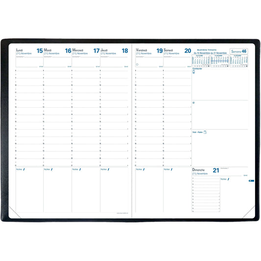 Quo Vadis Prenote Weekly Planner Refill, 11-3/4" x 8-1/4" , French