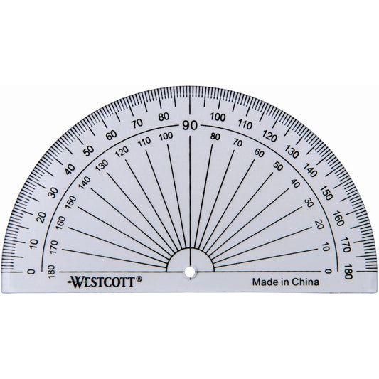 Westcott 4" Plastic Protractor, bulk