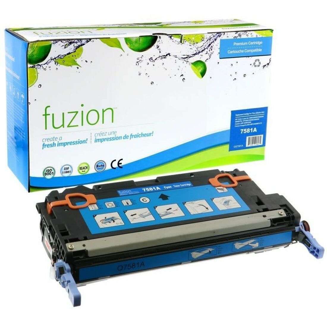 fuzion HP Q7581A (503A) Remanufactured Toner - Cyan