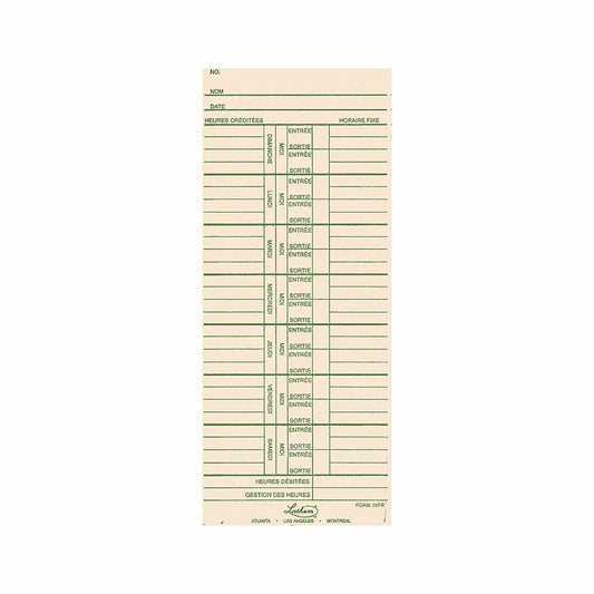 Time Card - French
