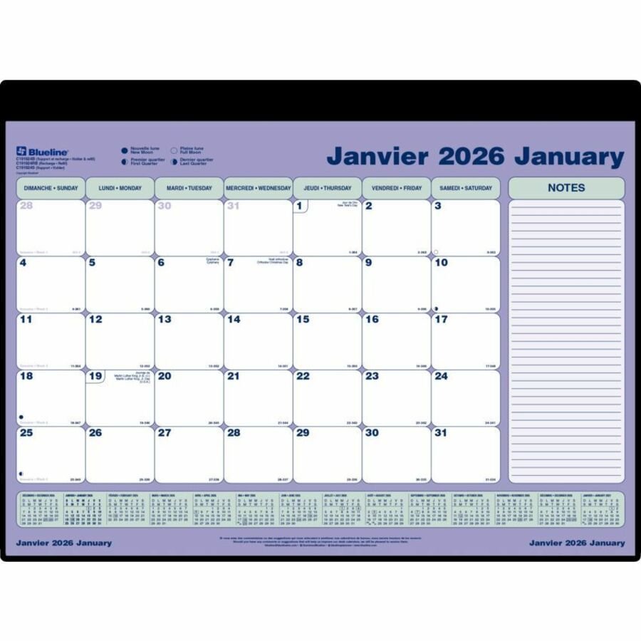 CALEN.DESKPAD MONTH.BIL.BLACK