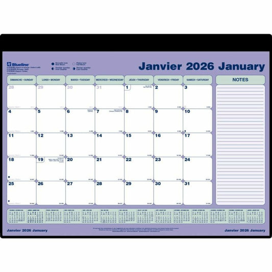 CALEN.DESKPAD MONTH.BIL.BLACK