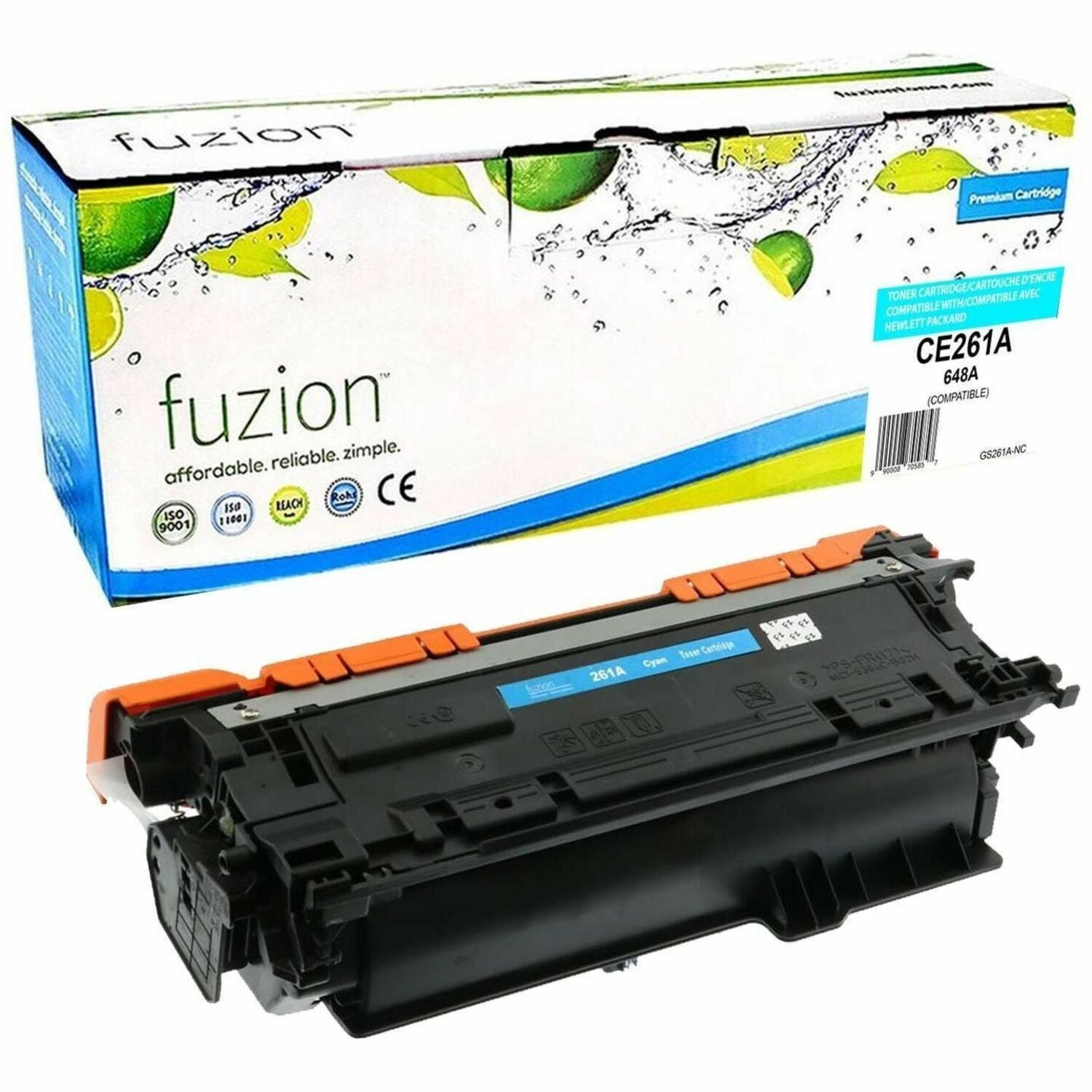 fuzion Compatible Toner for HP CE261A (648A) - Cyan