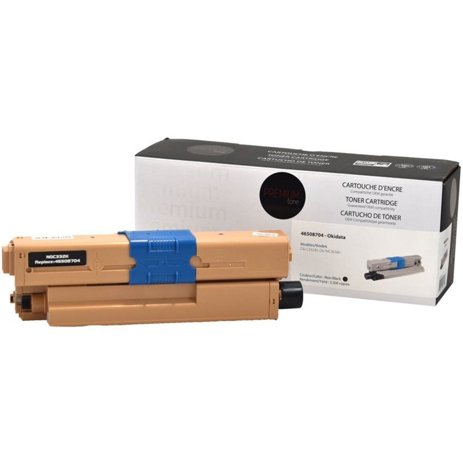 Premium Tone Laser Toner Cartridge 46508704 - Black - 1 Each