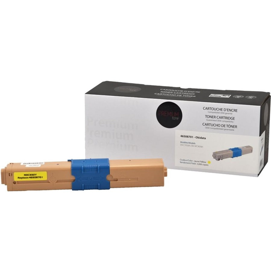 Premium Tone Laser Toner Cartridge 46508701 - Yellow - 1 Each