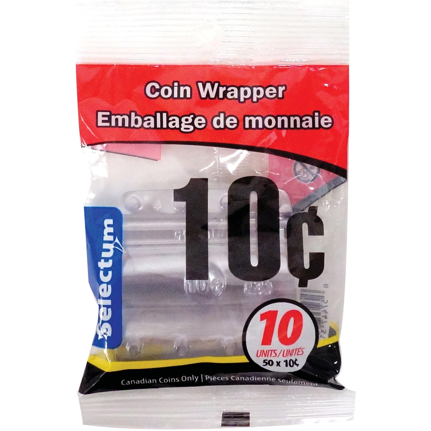 Selectum Plastic Coin Wrappers 10¢ 10/pkg