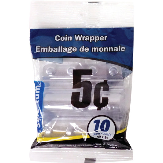 Selectum Plastic Coin Wrappers 5¢ 10/pkg