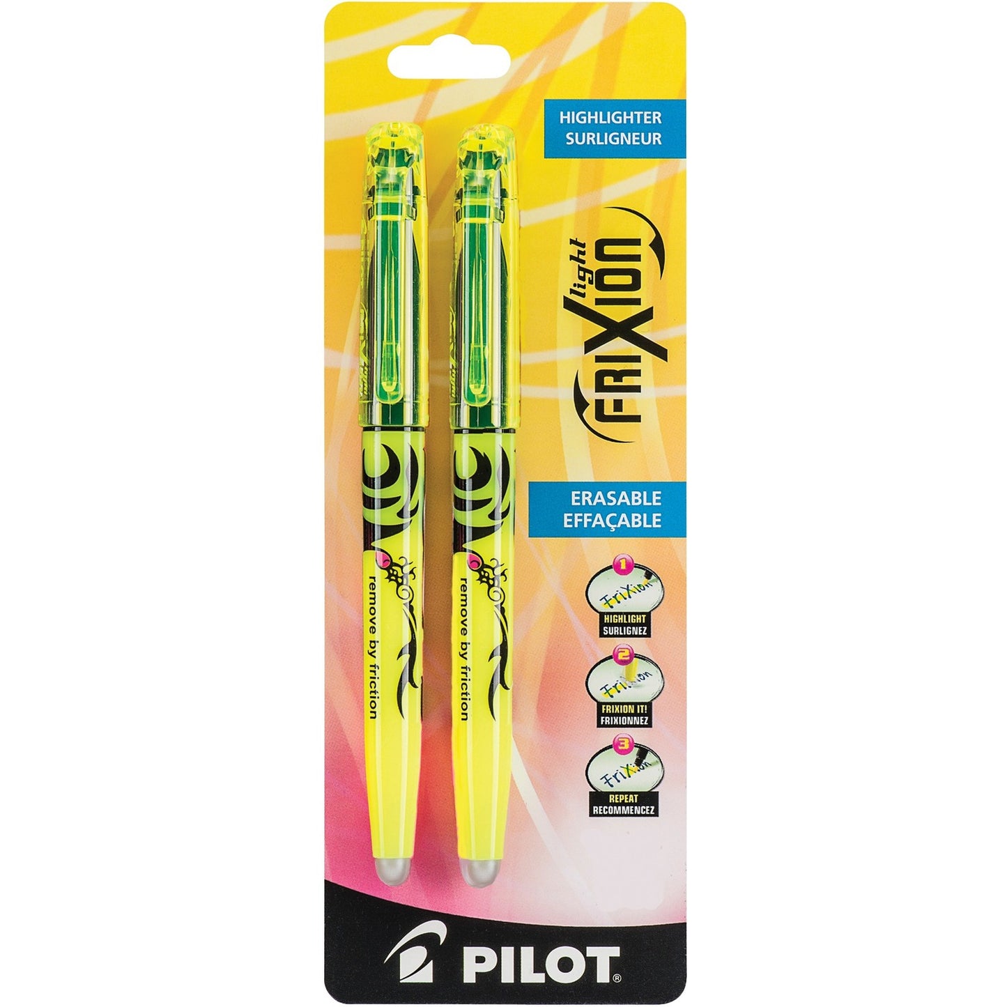 Pilot FriXion Light Erasable Highlighters Chisel Tip Yellow 2/pkg