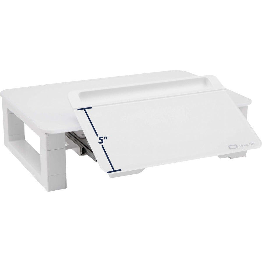 Quartet Monitor Riser with Glass Dry-Erase Board Desktop - Q090GMRW01