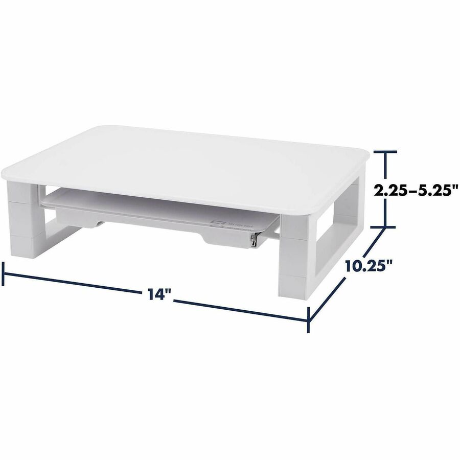 Quartet Monitor Riser with Glass Dry-Erase Board Desktop - Q090GMRW01