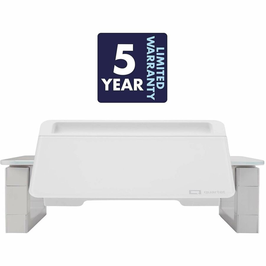 Quartet Monitor Riser with Glass Dry-Erase Board Desktop - Q090GMRW01