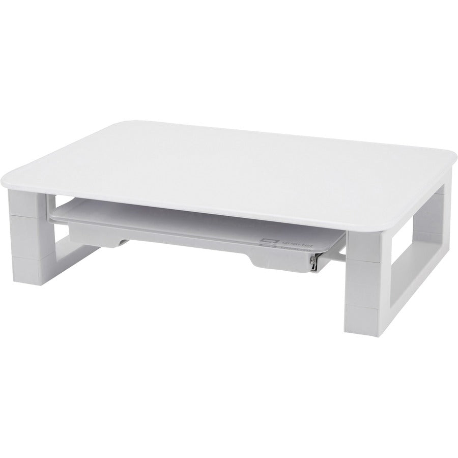 Quartet Monitor Riser with Glass Dry-Erase Board Desktop - Q090GMRW01