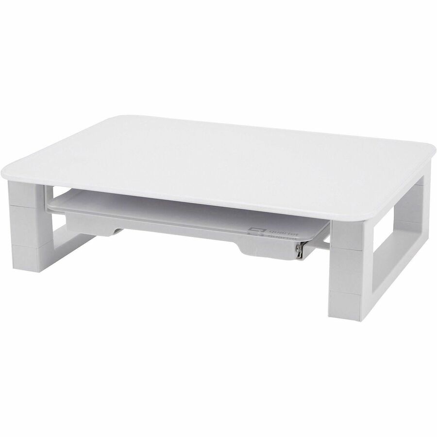 Quartet Monitor Riser with Glass Dry-Erase Board Desktop - Q090GMRW01