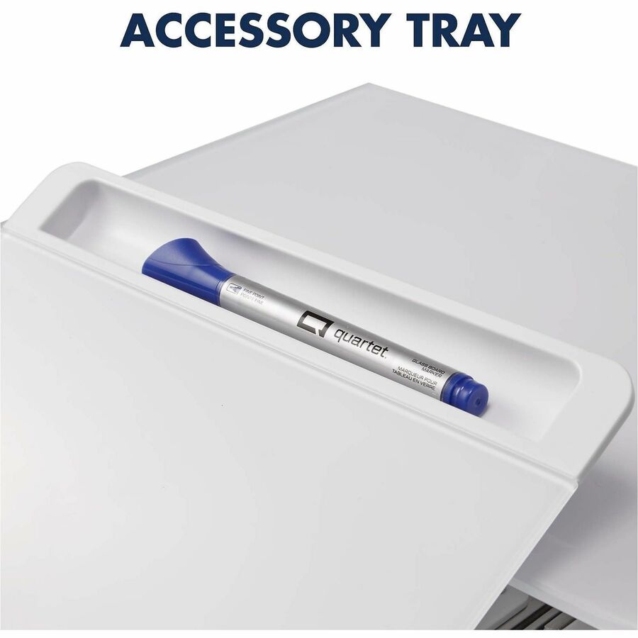 Quartet Monitor Riser with Glass Dry-Erase Board Desktop - Q090GMRW01