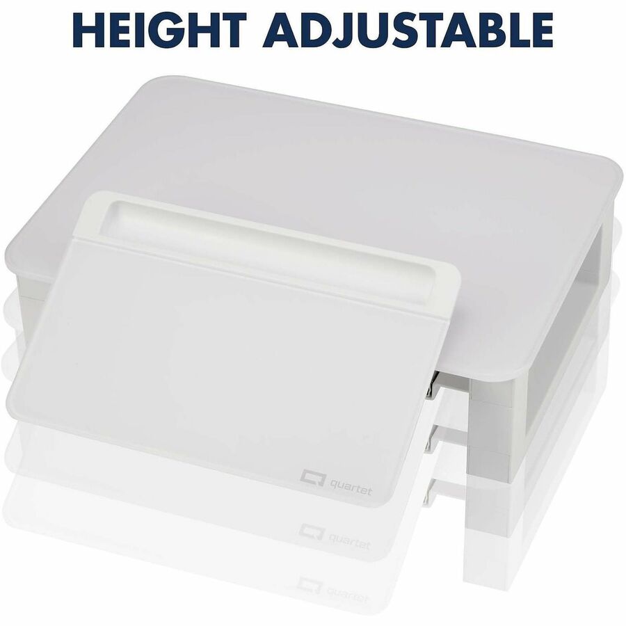 Quartet Monitor Riser with Glass Dry-Erase Board Desktop - Q090GMRW01