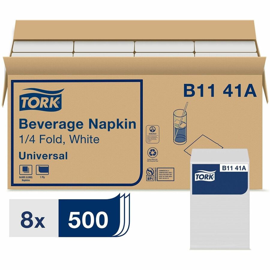 TORK White Beverage Napkin - B1141A