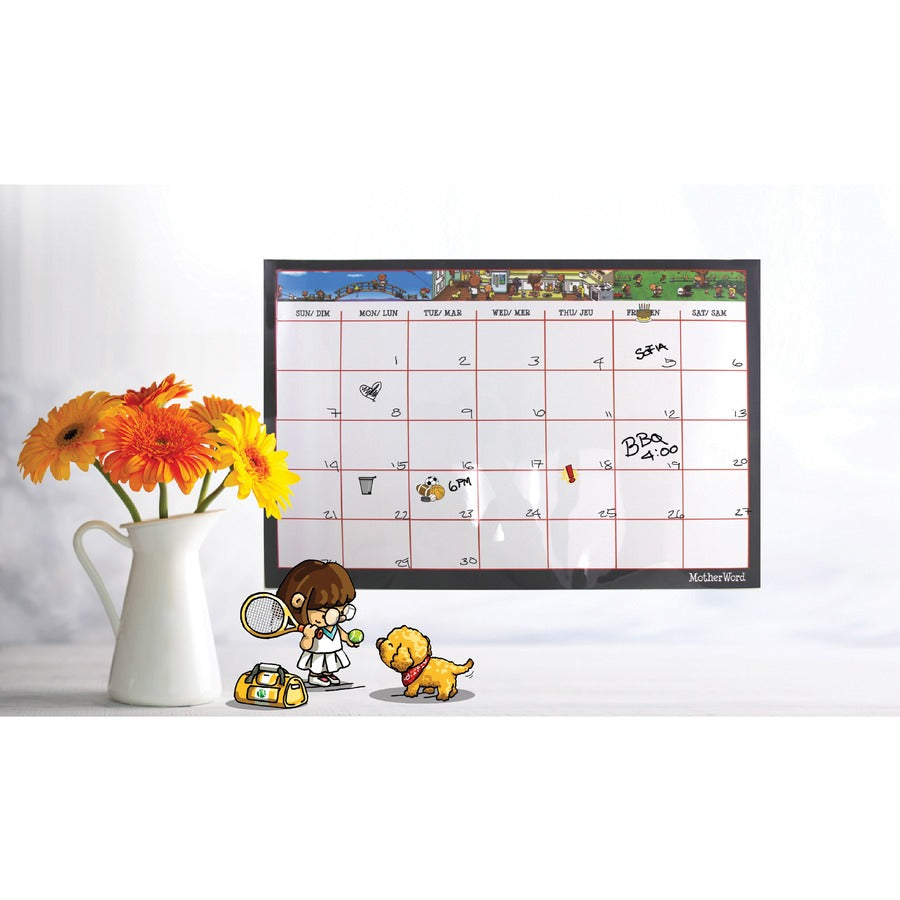 MotherWord&reg; Dry-Erase Calendar Undated 17" x 11" Bilingual - MW6354F-708