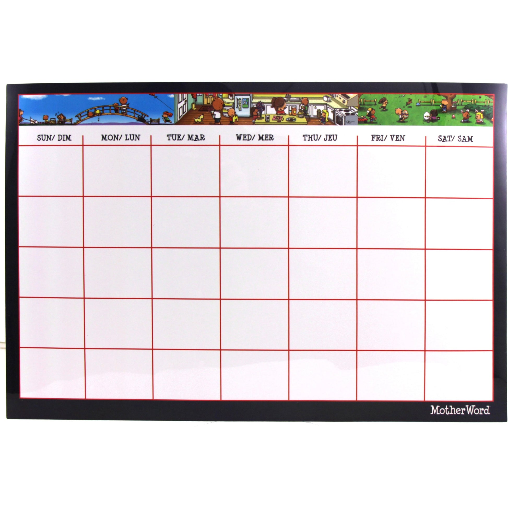 MotherWord&reg; Dry-Erase Calendar Undated 17" x 11" Bilingual