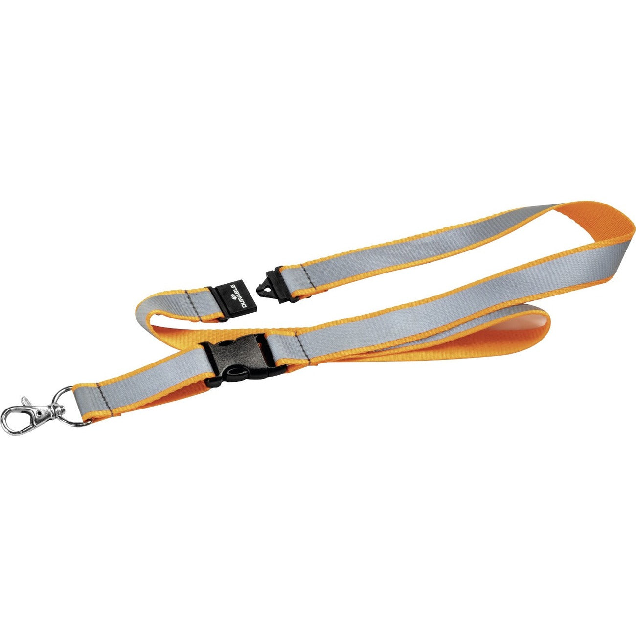 DURABLE Reflective Safety Textile 17" Lanyard, Black, Pack of 10
