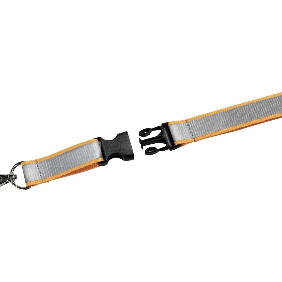 DURABLE Reflective Safety Textile 17" Lanyard, Black, Pack of 10 - 869209