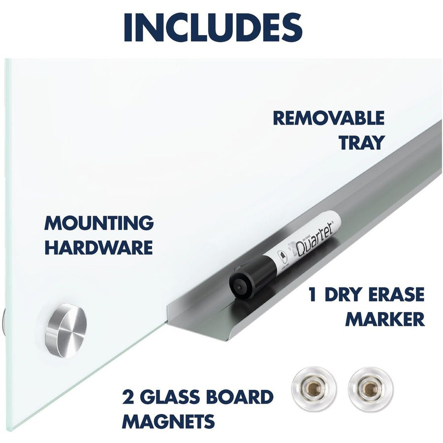 Quartet Infinity Magnetic Glass Dry-Erase Board, White, 48" x 48" - G24848W