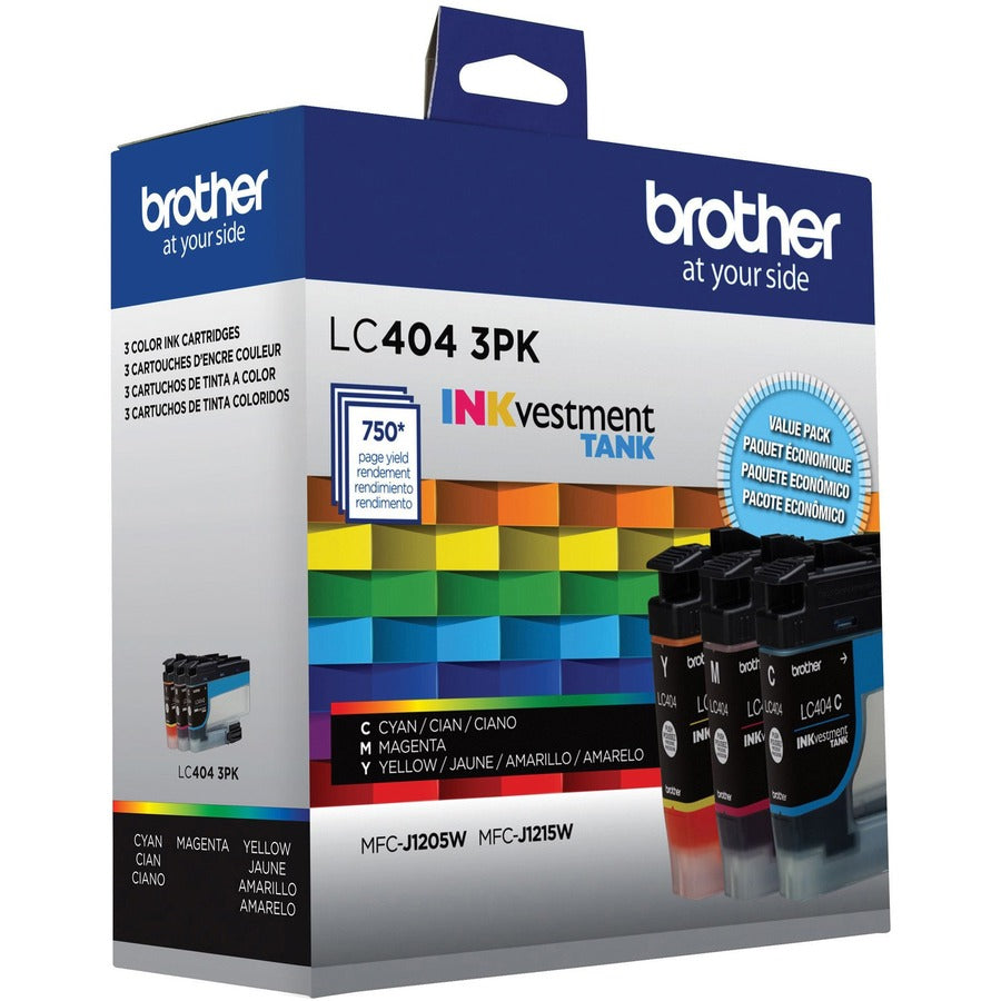 Brother INKvestment LC4043PK Original Standard Yield Inkjet Ink Cartridge - Cyan, Magenta, Yellow - 1 Each - LC4043PKS