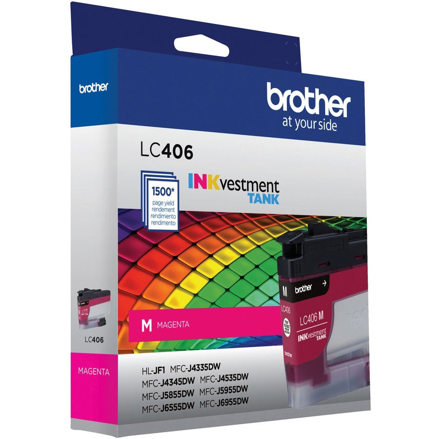 Brother INKvestment LC406M Original Standard Yield Inkjet Ink Cartridge - Single Pack - Magenta - 1 Each - LC406MS