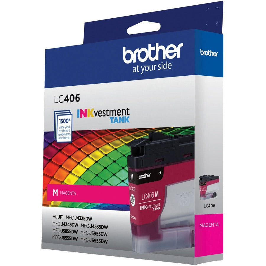 Brother INKvestment LC406M Original Standard Yield Inkjet Ink Cartridge - Single Pack - Magenta - 1 Each - LC406MS