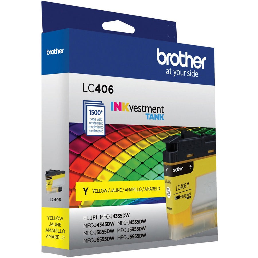 Brother INKvestment LC406Y Original Standard Yield Inkjet Ink Cartridge - Single Pack - Yellow - 1 Each - LC406YS