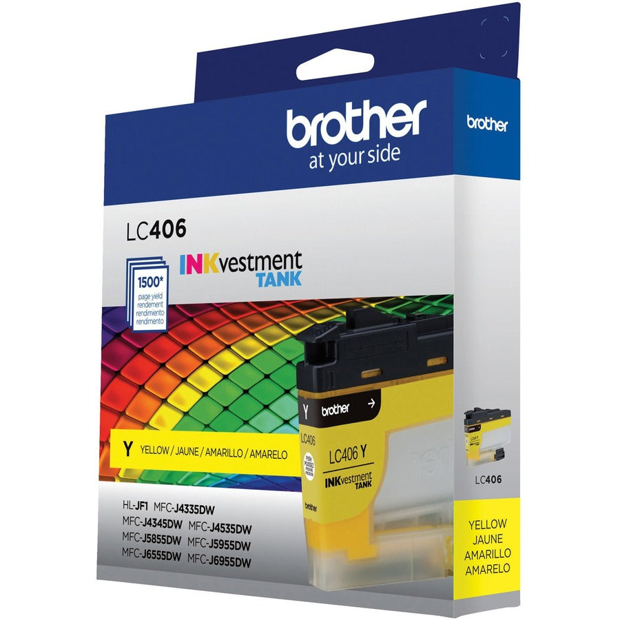 Brother INKvestment LC406Y Original Standard Yield Inkjet Ink Cartridge - Single Pack - Yellow - 1 Each - LC406YS