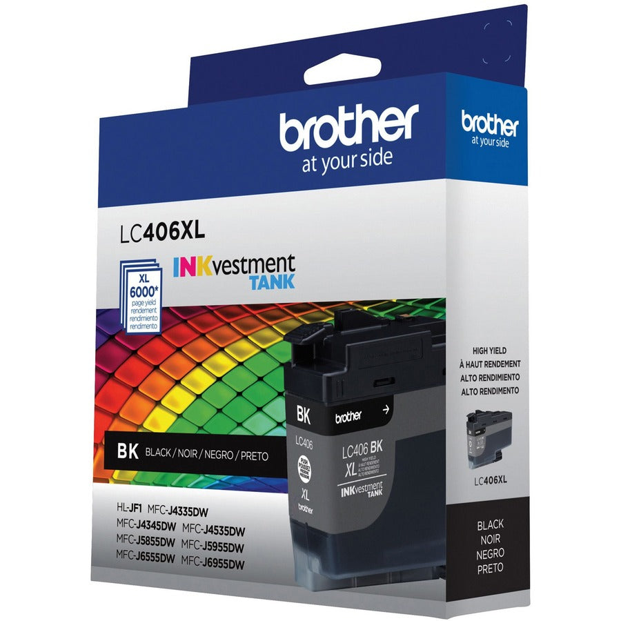 Brother INKvestment LC406XLBK Original High Yield Inkjet Ink Cartridge - Single Pack - Black - 1 Each - LC406XLBKS
