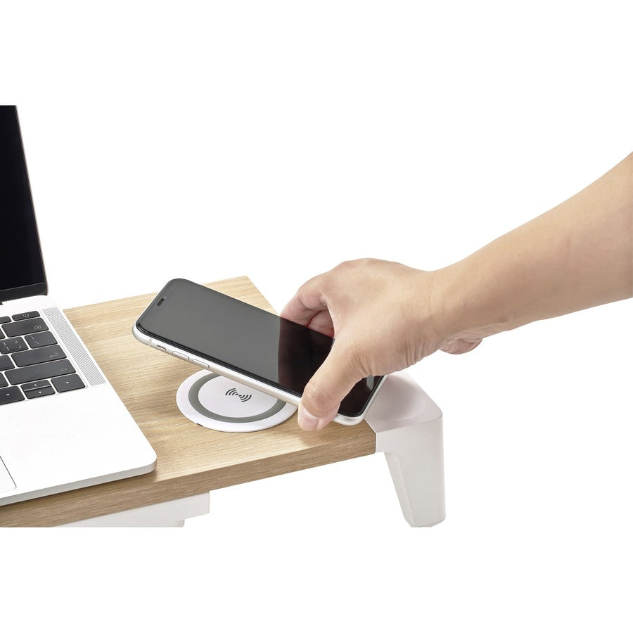 Bostitch Wireless Charging Wooden Monitor Stand - STND-2408WH
