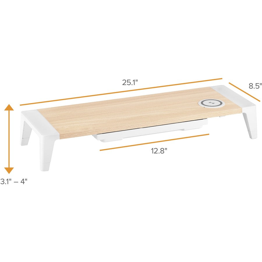 Bostitch Wireless Charging Wooden Monitor Stand - STND-2408WH