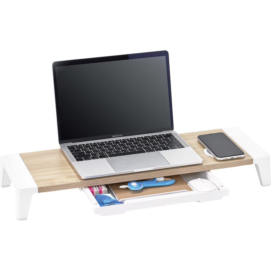 Bostitch Wireless Charging Wooden Monitor Stand - STND-2408WH