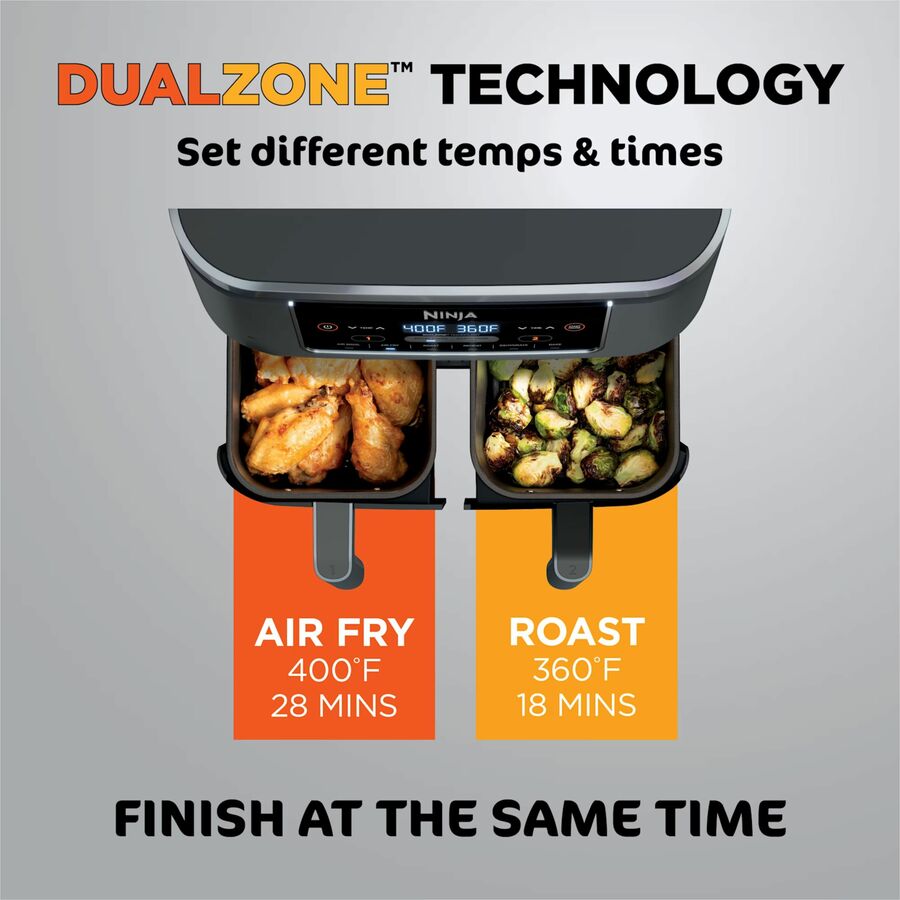 Ninja Foodi 6-in-1 8-qt. 2-Basket Air Fryer with DualZone Technology - DZ201C