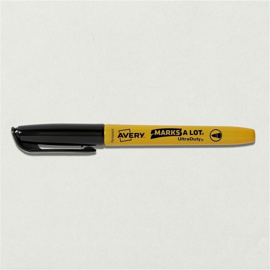 Avery Marks A Lot&reg; UltraDuty&reg; Markers Bullet Tip, Black, Box of 12 - 29840