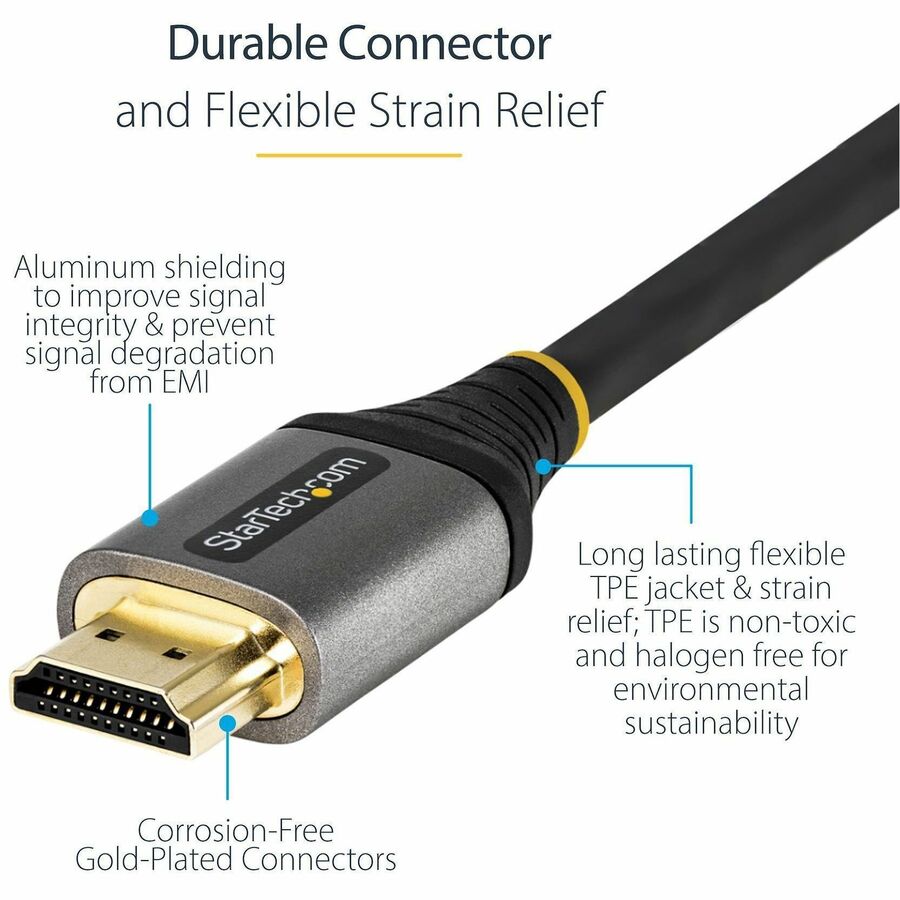 StarTech.com 3ft/1m HDMI 2.1 Cable, Certified Ultra High Speed HDMI Cable 48Gbps, 8K 60Hz/4K 120Hz HDR10+, 8K HDMI Cable, Monitor/Display - HDMM21V1M