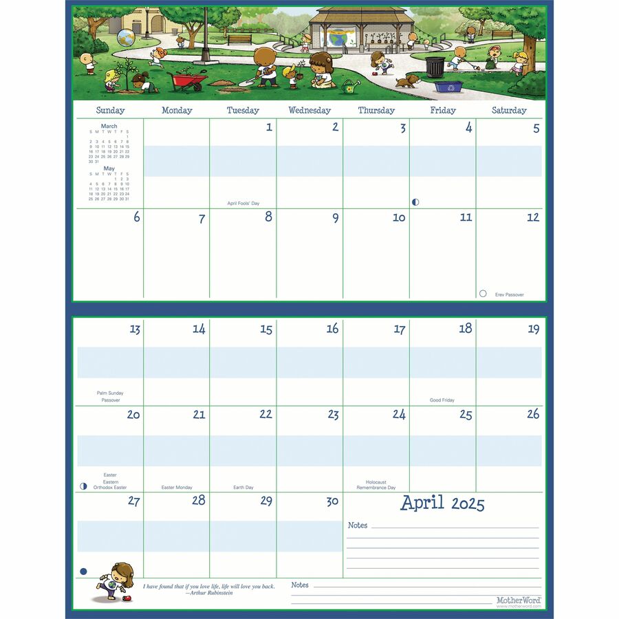 MotherWord&reg; Mom's Ultimate Family Fridge Calendar 15" x 9-1/2" English - MWMKT1-28