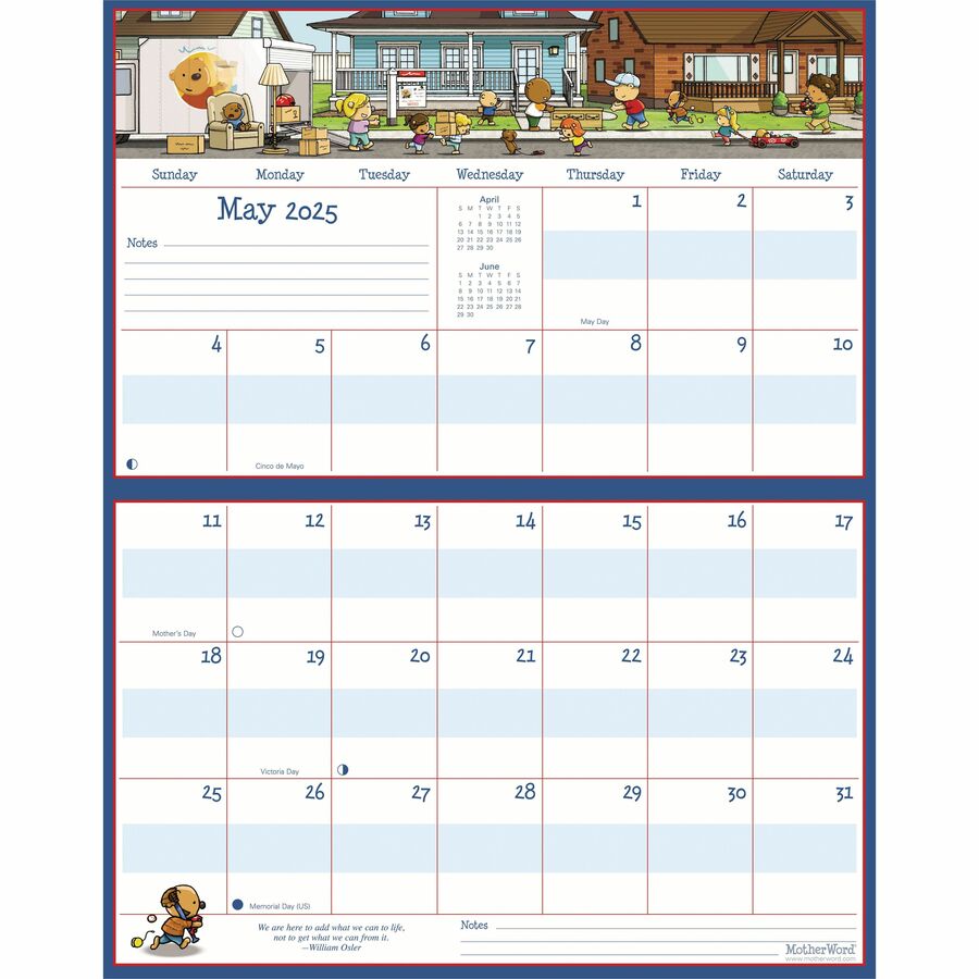 MotherWord&reg; Mom's Ultimate Family Fridge Calendar 15" x 9-1/2" English - MWMKT1-28