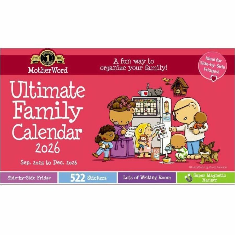 MotherWord&reg; Mom's Ultimate Family Fridge Calendar 15" x 9-1/2" English