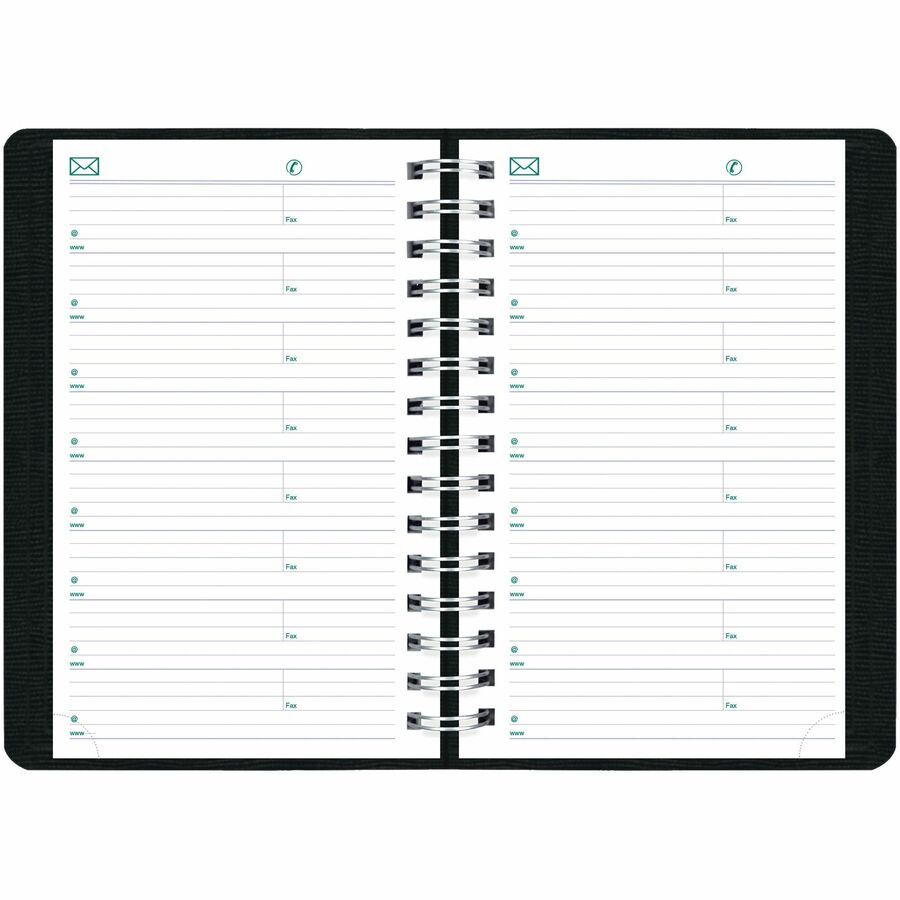 Blueline 2026 Essential 12-Month Daily Planner - 2-Day Per Page - January to December - Black - 8" x 5" - Bilingual - C5104.81BT